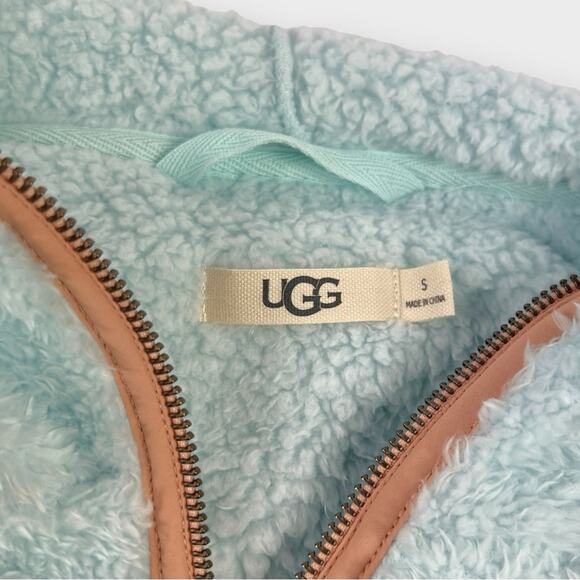 UGG Kadence Sherpa Full Zip Jacket in Crystal Lake Size Small - Picture 3 of 7
